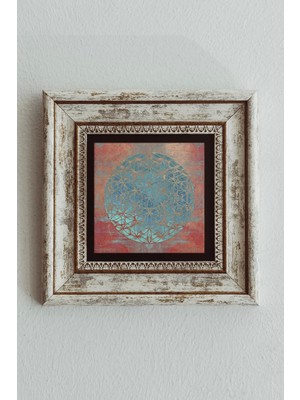 TeknoKapsül Lotus - Yaşam Çiçeği Çerçeveli Taş Tablo , Çerçeveli Taş Duvar DEKORU-ENKCRCVTBL-00093 20 cm