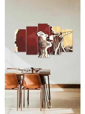 TeknoKapsül Kadın Şarkı 5 Parçalı Mdf Tablo 60 x 100