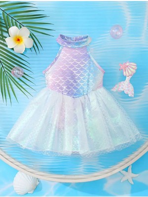 RosabelleMare Denizkızı Desenli Tütülü Kız Çocuk Mayo Elbise. Parlak Detaylı, Hafif ve Rahat Tasarım.