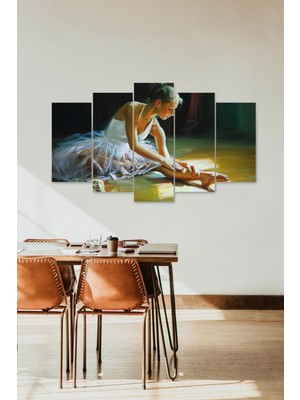 TeknoKapsül Kadın Kuğu 5 Parçalı Mdf Tablo 60 x 100