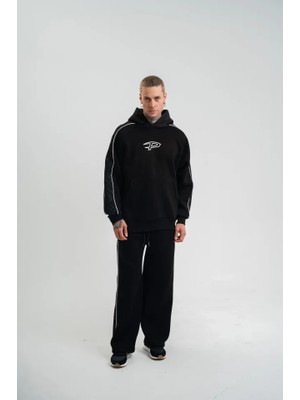 Çamaşır Kenti Uzun Kol Kapşonlu Ara Biyeli Baggy Eşofman Takım