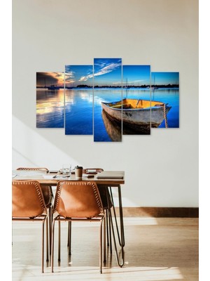 TeknoKapsül Deniz Manzarası 5 Parçalı Mdf Tablo 60 x 100