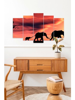 TeknoKapsül Filler Manzara 5 Parçalı Mdf Tablo 60 x 100