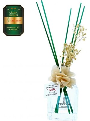 Aşk-ı Sermest Toptan Meczub Çiçek Serisi Kırmızı Gül Kokulu 10 x 120 ml küp Şişe Bambu Çubuklu Ortam Kokusu Reed Diffuser Oda Kokusu