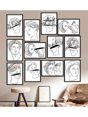 TeknoKapsül 12 Parça Çerçeve Görünümlü Mdf Tablo Seti 15 x 20