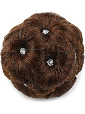 LTG Nova Taşlı Topuz Toka / Kahve Karamel