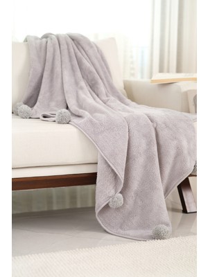 Cakkatex Ponponlu Ekstra Yumuşak Wellsoft Tv Battaniyesi|koltuk Battaniyesi