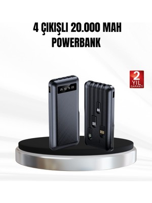 Teknodayım Powerbank 20000 Mah LED Fenerli ve Çoklu Güvenlik Korumasına Sahip