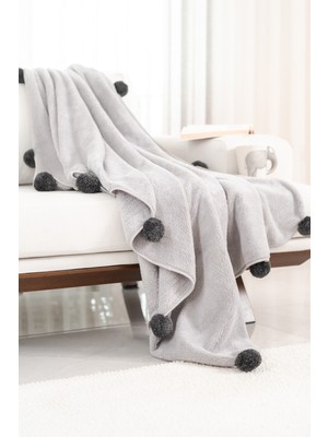 Cakkatex Ponponlu Ekstra Yumuşak Wellsoft Tv Battaniyesi|koltuk Battaniyesi