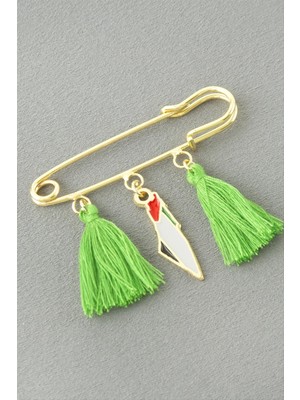 Makay Filistin Püsküllü Broş