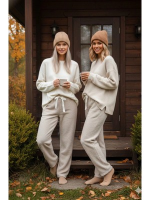 Trivogue Peluşlu Pijama Alt Bej Nr