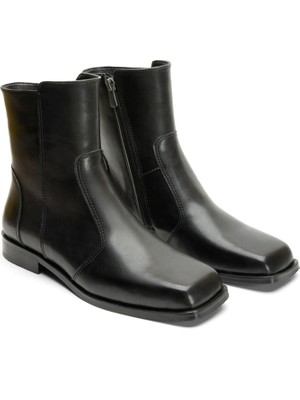 Emienza Hawk Vegan Deri Küt Burun Bayan Bot