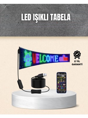 OEM Rgb Kayar Yazılı LED Reklam Ekranı – USB Bağlantılı Esnek Tasarım - ME0028-5X9IV2
