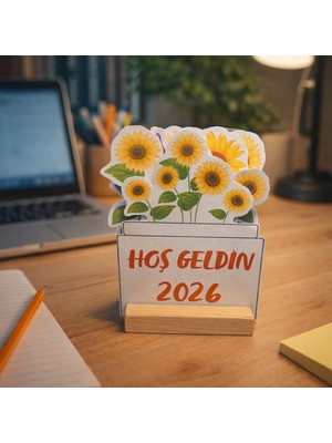 Ayçiçeği Baskılı Masa Takvimi