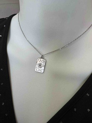 Uno Di Famiglia Göz Figürlü Taşlı Tarot Kolye , Göz Figürlü Kolye