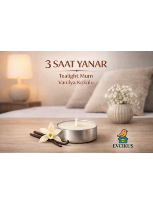 Mumline Ev ve Parti Dekorasyonu Için Tealight Mum –amber Kokulu, 3 Saat Yanma Süresi