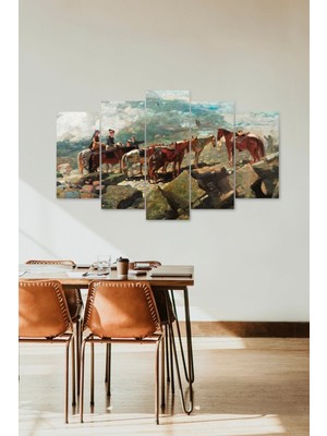 TeknoKapsül Insan Manzarası 5 Parçalı Mdf Tablo 60 x 100