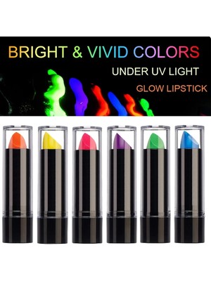 Karanlıkta Parlayan Yanan Uv Neon Ruj Yüz Boyama 6 Adet 6 Renk Kozmix