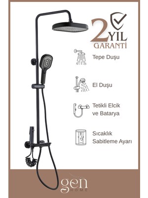 Piano Tepe Duş Seti - Siyah