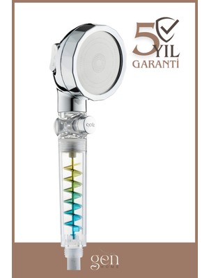 Turbo Basınçlı Helezonlu El Duşu - 3 Fonksiyonlu - Stop Özellikli