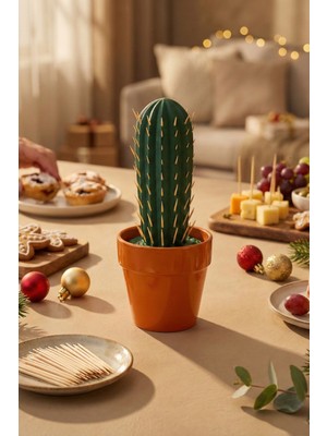 Kaktüs Tasarımlı Dekoratif Kürdanlık – Lego Çiçek Görünümlü Yapay Bitki Sunum Aksesuarı – Pinterest İlhamlı Sofra Dekoru – Estetik ve Fonksiyonel Masa Üstü Ürünü – Eğlenceli ve Yaratıcı Hediye