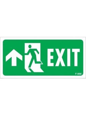 LTG Nova Exit Yukarı Sol Ok Işaretli Uyarı Levhası 17,5X25 KOD:956