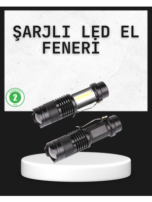 Odak Ayarlı 2000 Lümen Şarjlı LED El Feneri (Neva-Box)