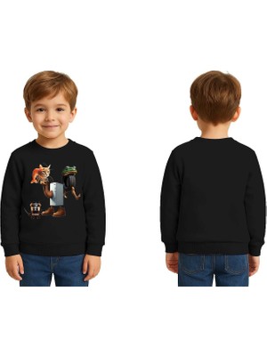 Sedirli Unisex Braınrot Baskılı Çocuk Swaetshirt 3 Iplik Şardonlu