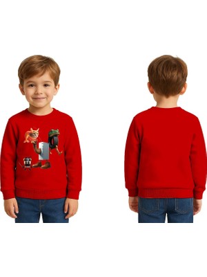 Sedirli Unisex Braınrot Baskılı Çocuk Swaetshirt 3 Iplik Şardonlu