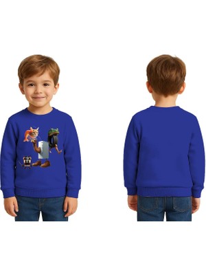 Sedirli Unisex Braınrot Baskılı Çocuk Swaetshirt 3 Iplik Şardonlu