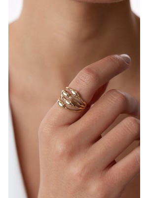 Oroline Kuyumculuk 8 Ayar Altın Eşsiz Tasarımlı Taşsız Kadın Yüzük