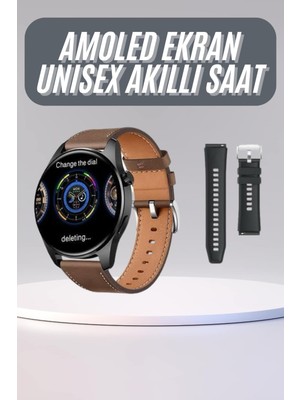 Yuvarlak Kasa 46MM Akıllı Saat Android ve Ios Uyumlu Uyku ve Sağlık Takibi TEKNOBARAN-79895