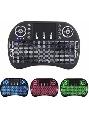 Işıklı Kablosuz Mini Klavye ve Dokunmatik Mouse Seti Türkçe Kablosuz TOYIGOO-6478