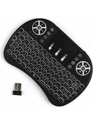 Kablosuz Türkçe Q Klavye Rgb Işıklı Televizyon Ps3 Dokunmatik Mouse TOYIGOO-6478