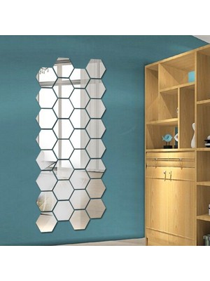 Zenvia Yapışkanlı Akrilik Gümüş Ayna Seti 12 Adet ZNV-254110