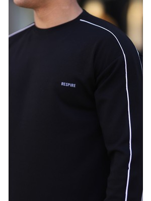 Four Man Respıre Erkek Pamuklu Şerit Detaylı Alt Üst Eşofman Takımı