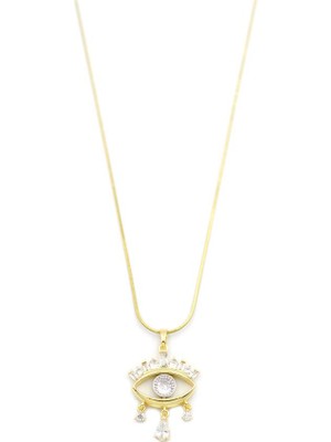 Royaleks Sallantılı Taşlı Göz Kolye - Altın