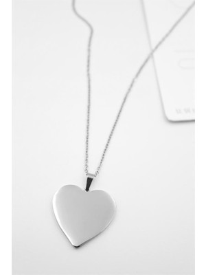 Royaleks Kalp Plaka Kolye - Gümüş