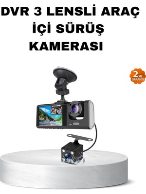Store Mania Üç Kameralı Araç Içi Kayıt Sistemi Full Hd Gece Görüşlü ve G-Sensör Destekli Storemania-