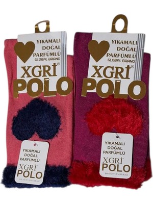 Multipa Xgri Polo Kuş Tüylüm Pamuklu Kadın Çorabı 2 Çift