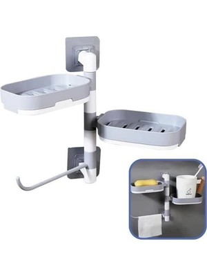 Sinerjim Çoklu Sabun Tutucu Fonksiyonel Banyo Sabunluk