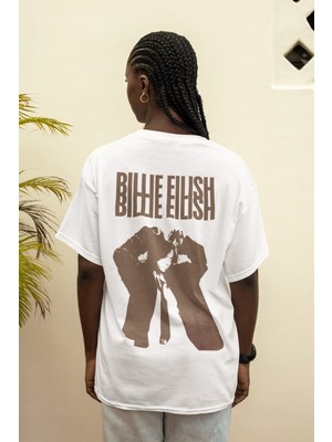 Sevbano Billie Eilish Sırt Baskılı Unisex Oversize Şarkıcı Tişört