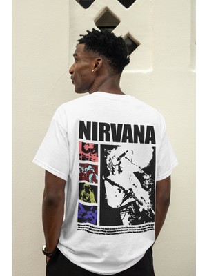 Sevbano Nirvana Sırt Baskılı Unisex Oversize Efsane Müzik Grubu Tişört