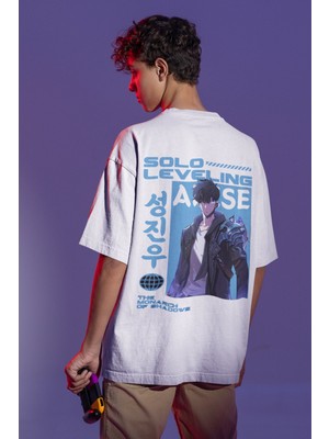 Sevbano Solo Leveling Arise Sırt Baskılı Unisex Oversize Anime Karakteri Tişört
