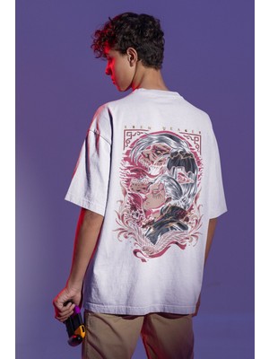 Sevbano Attack On Titan Eren Yeager Sırt Baskılı Unisex Oversize Anime Tişört
