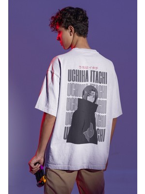 Sevbano Uchiha Itachi Naruto Sırt Baskılı Unisex Oversize Anime Tişört