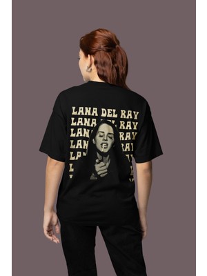 Sevbano Lana Del Ray Sırt Baskılı Unisex Oversize Şarkıcı Tişört