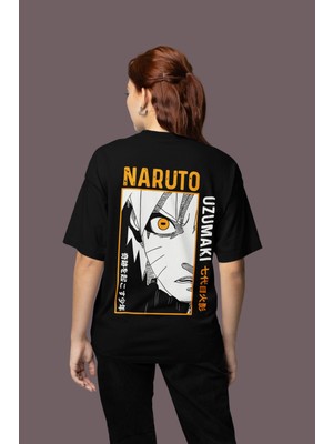 Sevbano Naruto Uzumaki Sırt Baskılı Unisex Oversize Anime Tişört