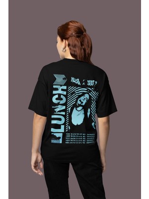 Sevbano Billie Eilish Lunch Sırt Baskılı Unisex Oversize Şarkıcı Tişört