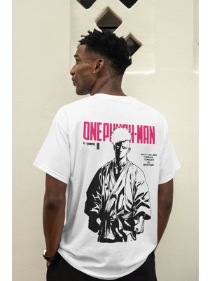 Sevbano One Punch Man Sırt Baskılı Unisex Oversize Anime Tişört